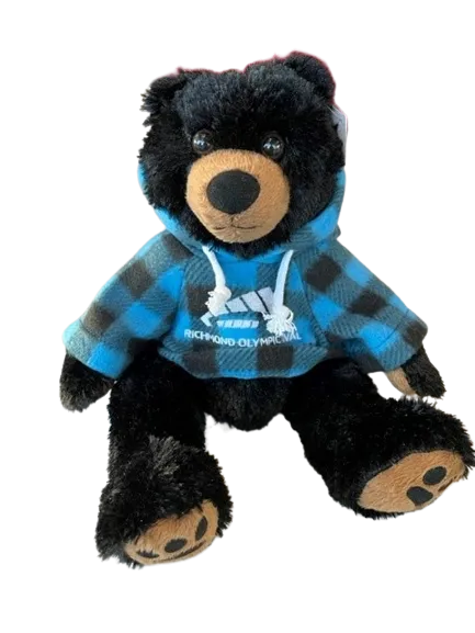 SAH 12" Cuddle Critter Black Bear w Richmond Olympic Oval Hoodie