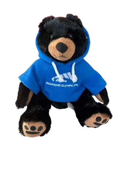 SAH 12" Cuddle Critter Black Bear w Richmond Olympic Oval Hoodie