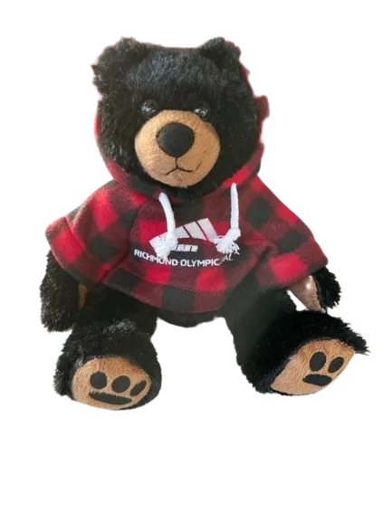 SAH 12" Cuddle Critter Black Bear w Richmond Olympic Oval Hoodie