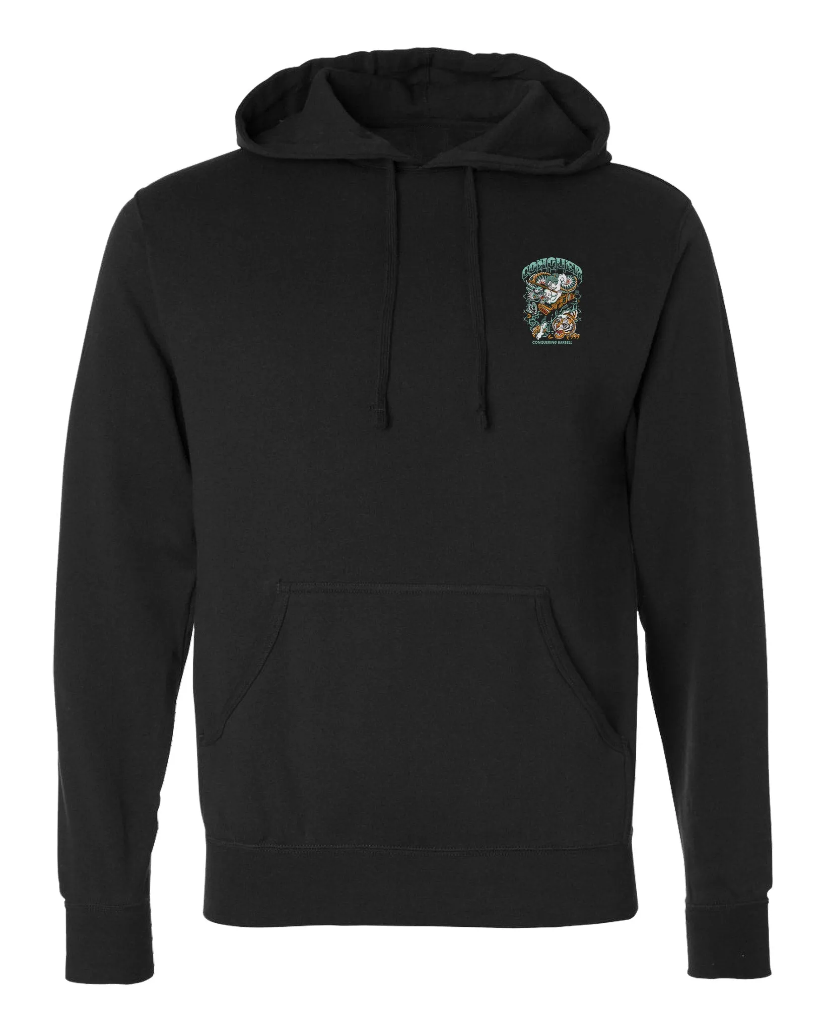 Samurai vs Dragon vs Tiger - on Black Pullover Hoodie