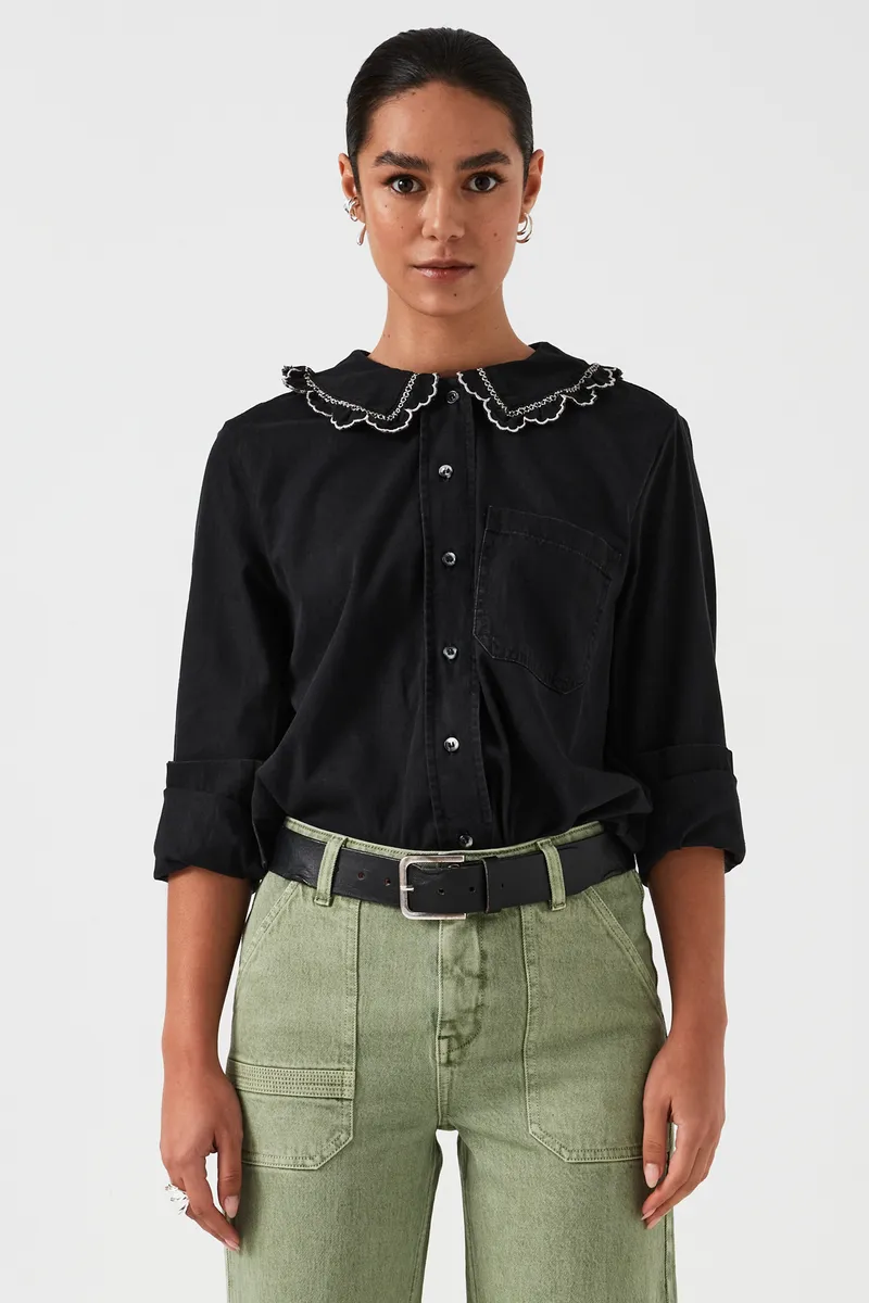 seventy   mochi Delilah Blouse in Black