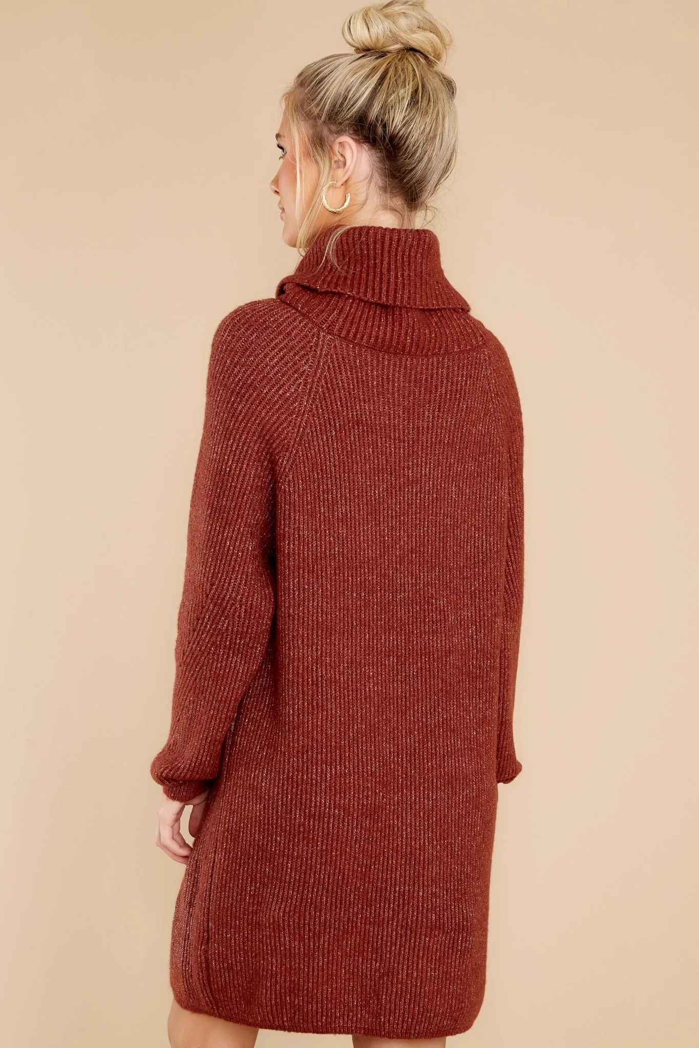 Shift In The Wind Copper Sweater Dress