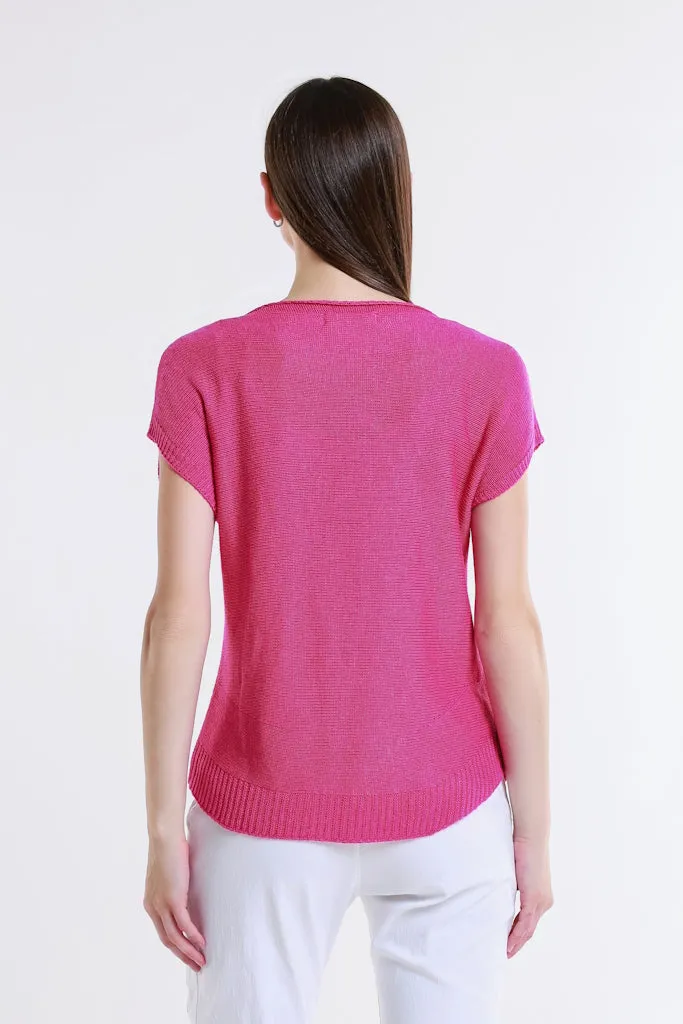 Shirley SS High Neck Linen Blend Sweater (BSS223)