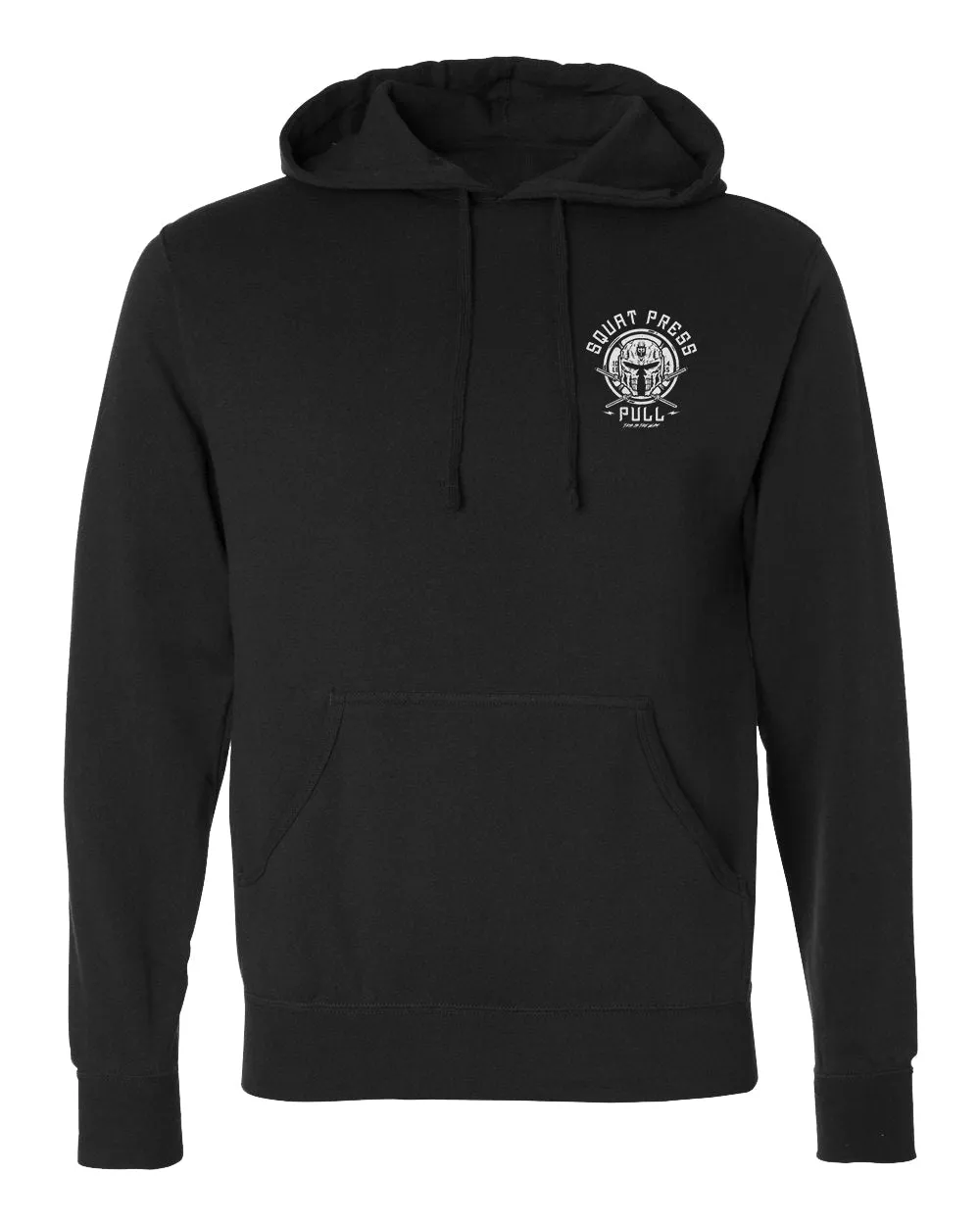 Skull Helmet - on Black Pullover Hoodie