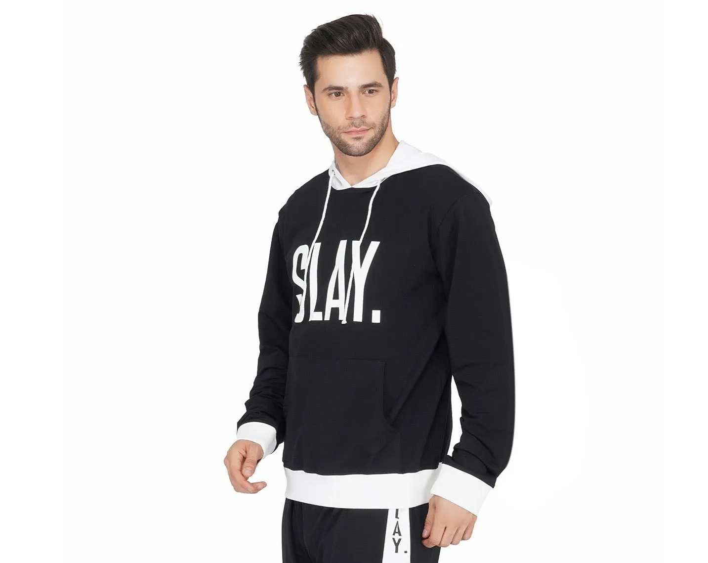 SLAY. Classic Men's Black & White Hoodie