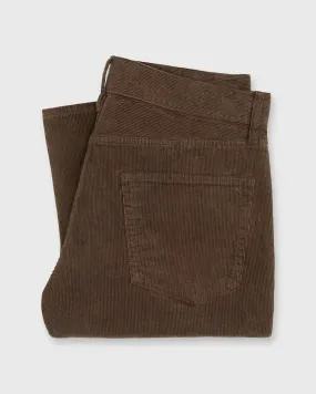 Slim Straight 5-Pocket Pant in Chocolate Garment-Dyed Corduroy