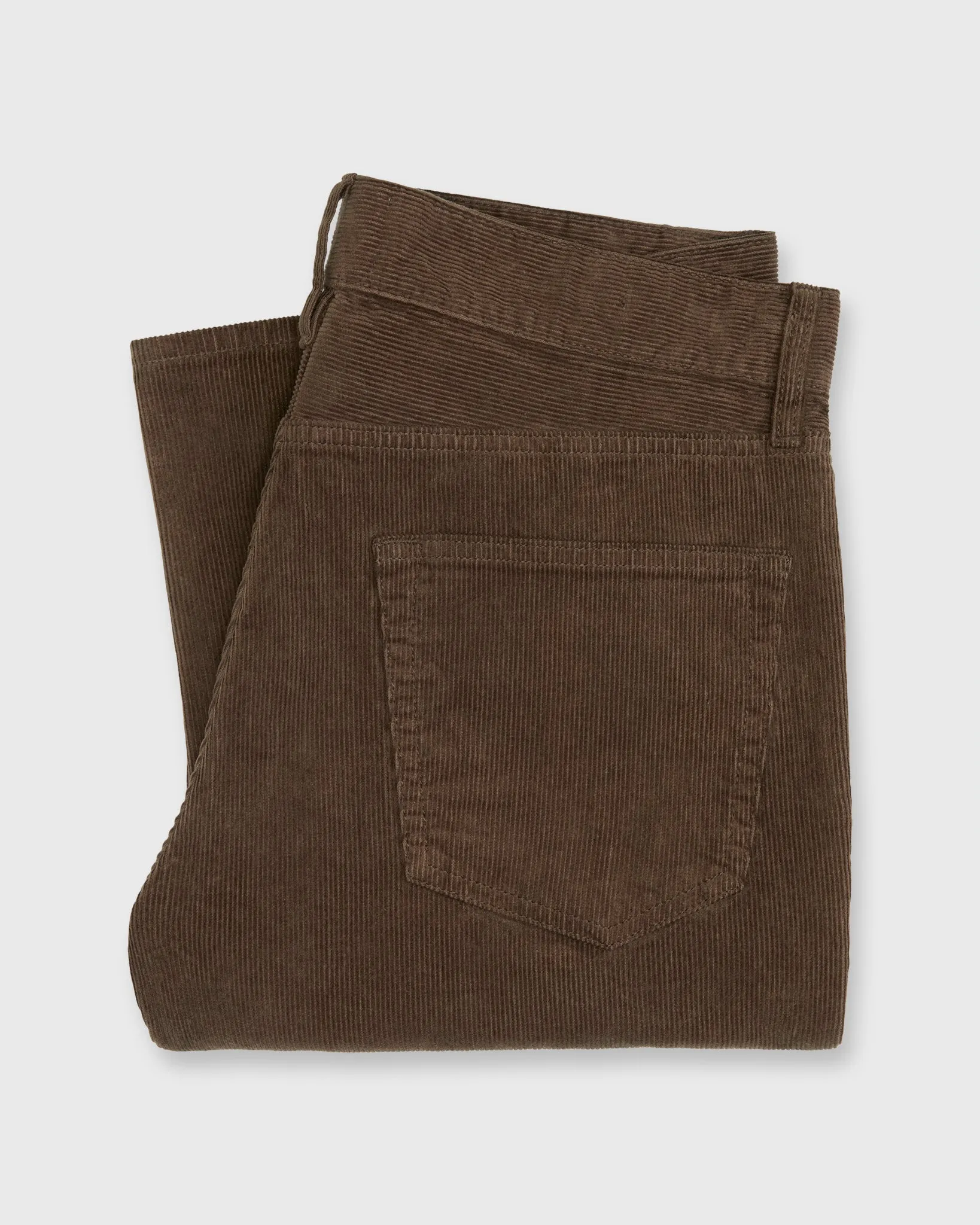 Slim Straight 5-Pocket Pant in Chocolate Garment-Dyed Corduroy