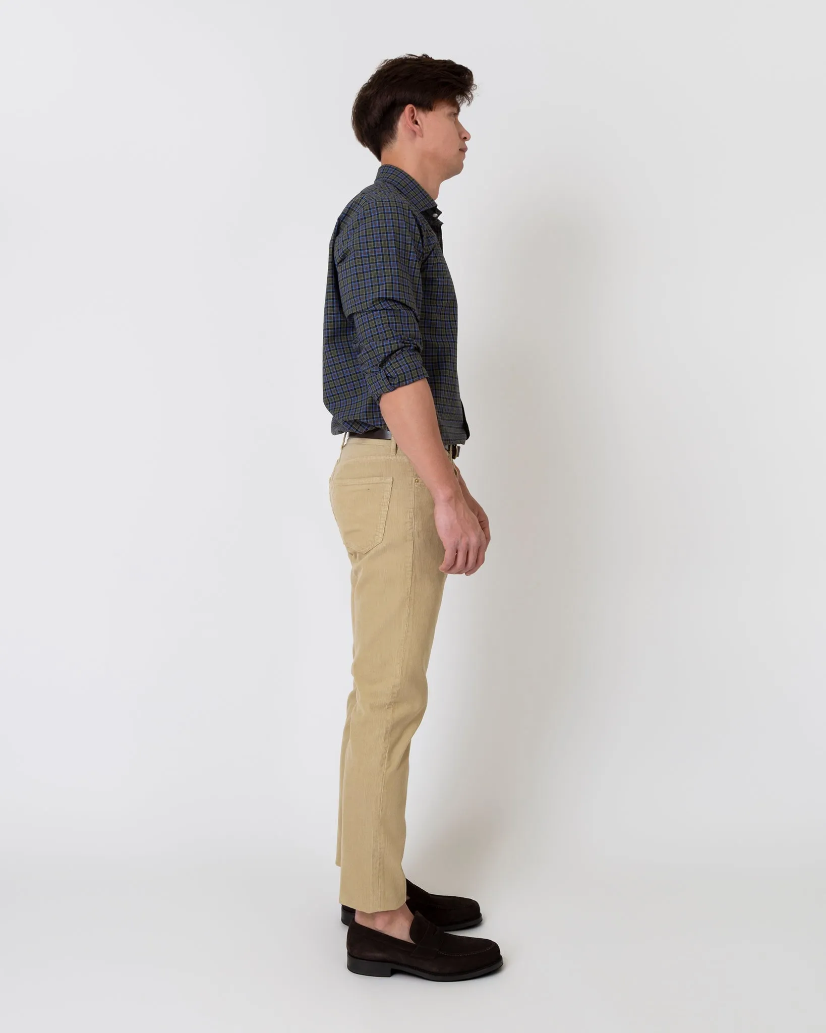 Slim Straight 5-Pocket Pant in Khaki Corduroy