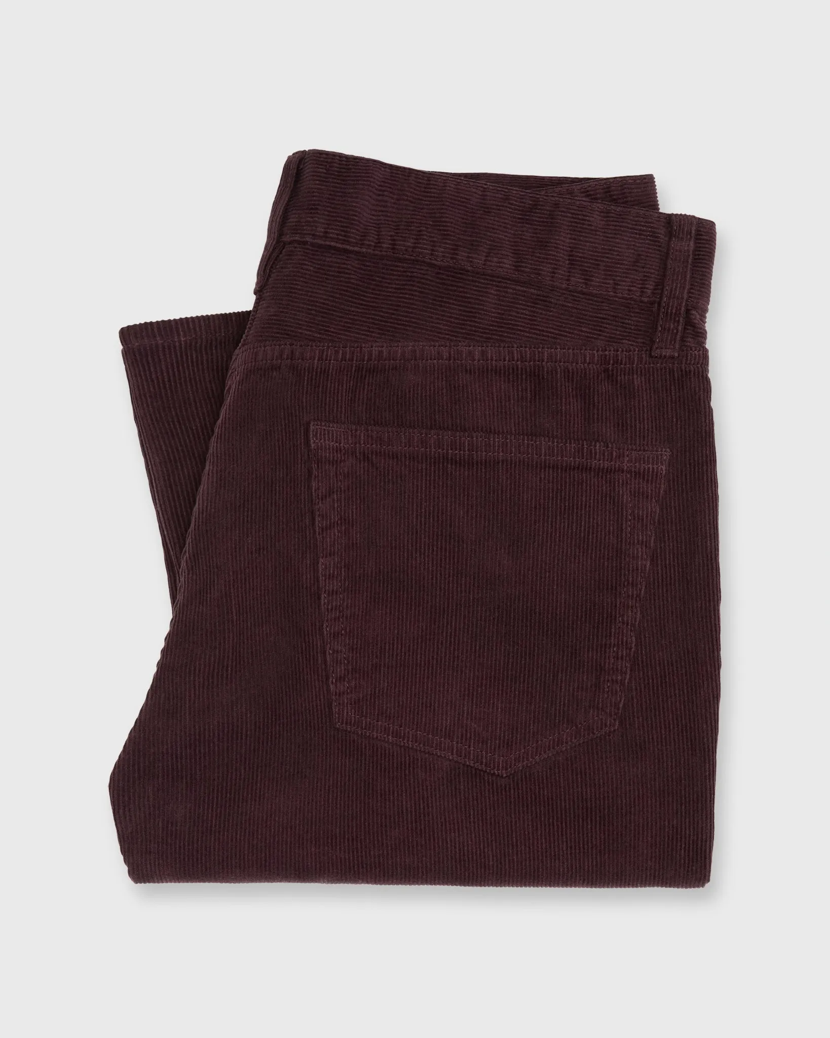 Slim Straight 5-Pocket Pant in Merlot Garment-Dyed Corduroy