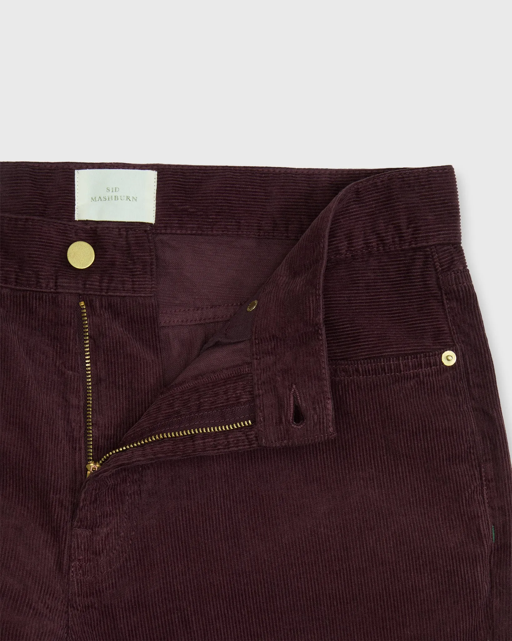 Slim Straight 5-Pocket Pant in Merlot Garment-Dyed Corduroy