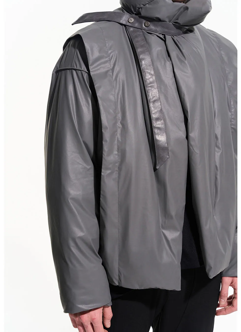 Stand Collar Shiny Avant-Garde Down Jacket