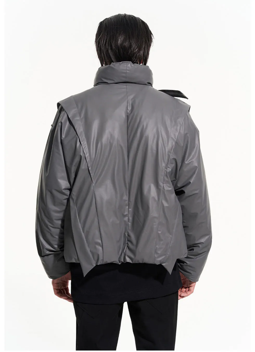 Stand Collar Shiny Avant-Garde Down Jacket