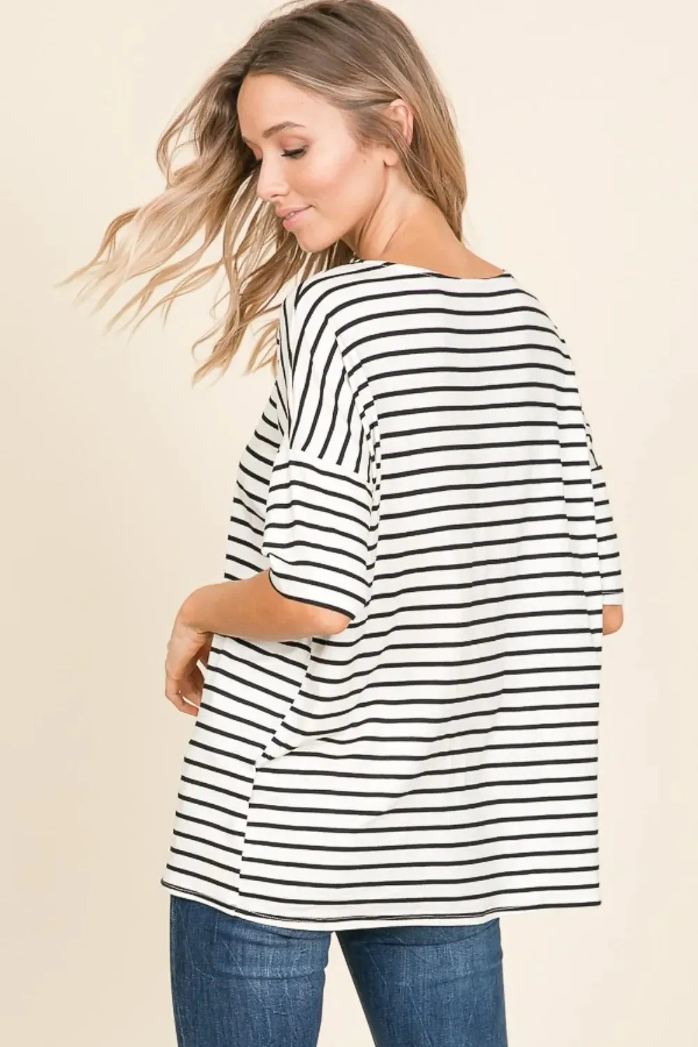 Striped Round Neck T-Shirt