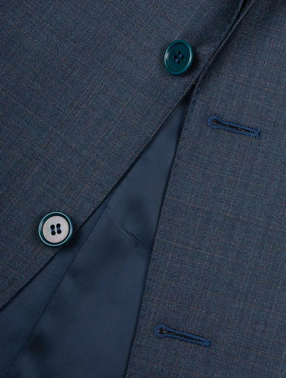 Subtle Check Suit Blue