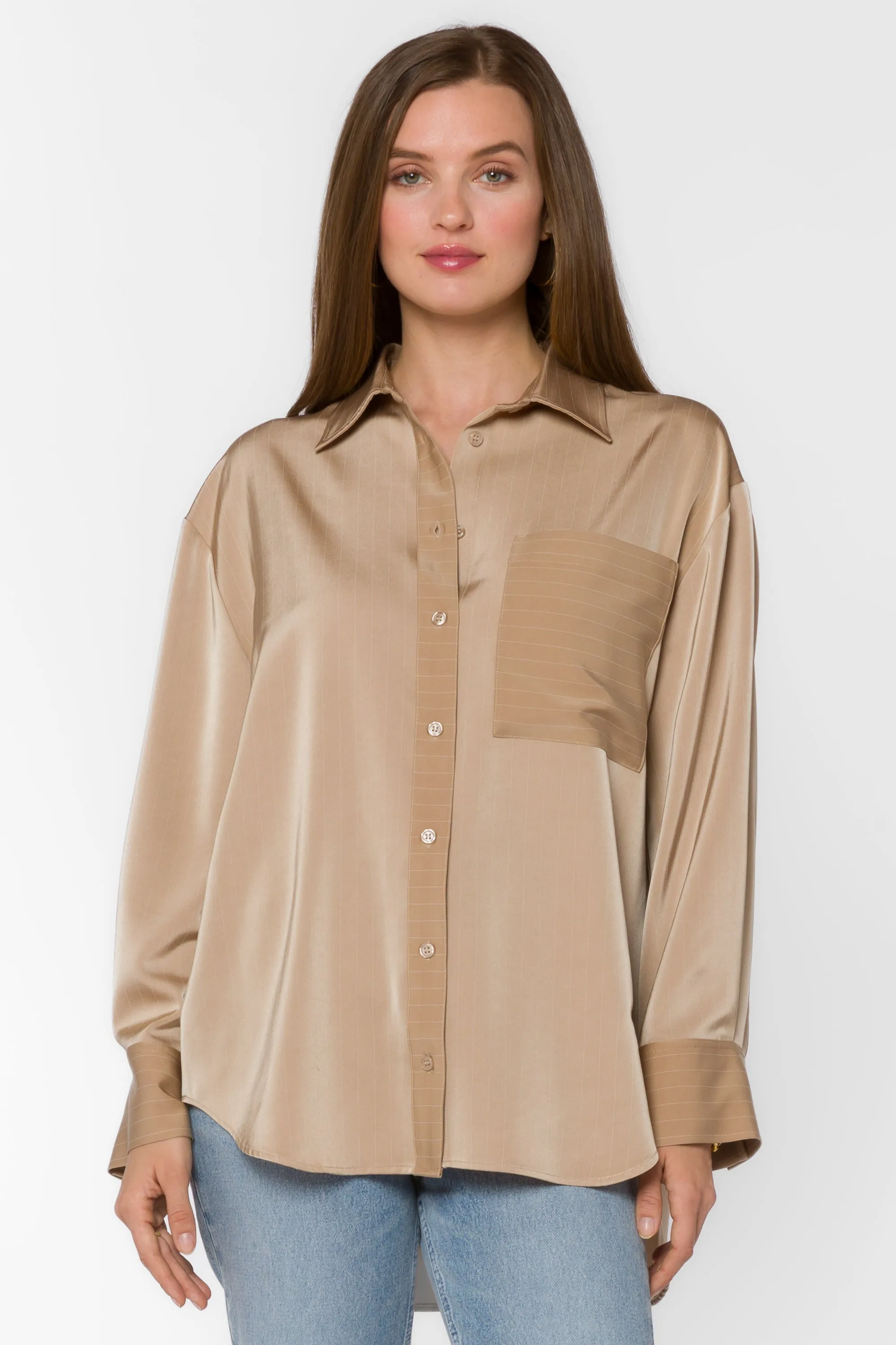 Sutton Taupe Stripe Shirt