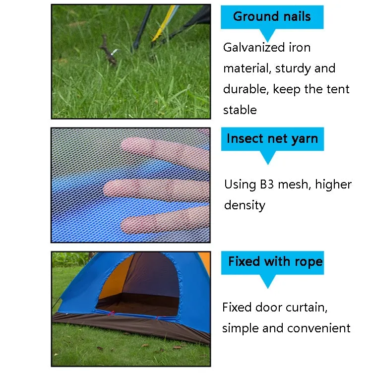 T015 Outdoor Camping Single-Layer Tent Camping Beach Tour Tent, Random Color Delivery, Applicable: 3-4 People