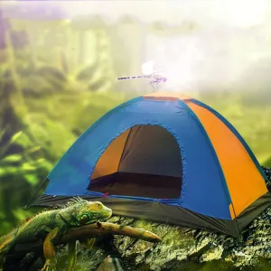 T015 Outdoor Camping Single-Layer Tent Camping Beach Tour Tent, Random Color Delivery, Applicable: 3-4 People