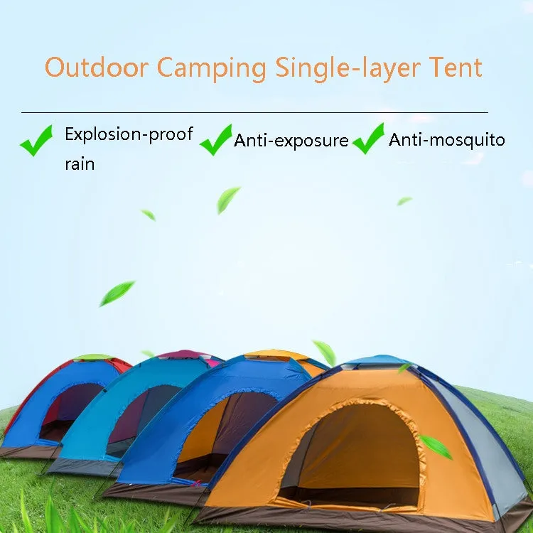 T015 Outdoor Camping Single-Layer Tent Camping Beach Tour Tent, Random Color Delivery, Applicable: 3-4 People