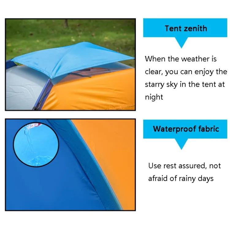 T015 Outdoor Camping Single-Layer Tent Camping Beach Tour Tent, Random Color Delivery, Applicable: 3-4 People