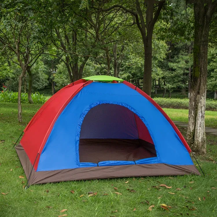 T015 Outdoor Camping Single-Layer Tent Camping Beach Tour Tent, Random Color Delivery, Applicable: 3-4 People