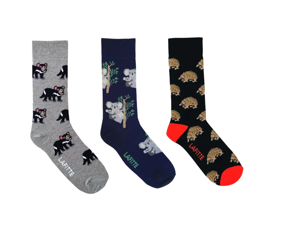 The Australian Native Animals Bundle Men's Crew Socks - Aussie Made