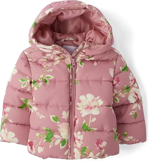 The Children's Place baby girls And Toddler Medium Weight Puffer Jacket, Wind-resistant, Water-resistant Jacket, Rose Quartz, 5T US