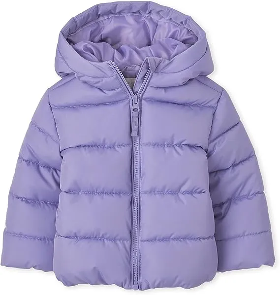 The Children's Place baby girls And Toddler Medium Weight Puffer Jacket, Wind-resistant, Water-resistant Jacket, Rose Quartz, 5T US