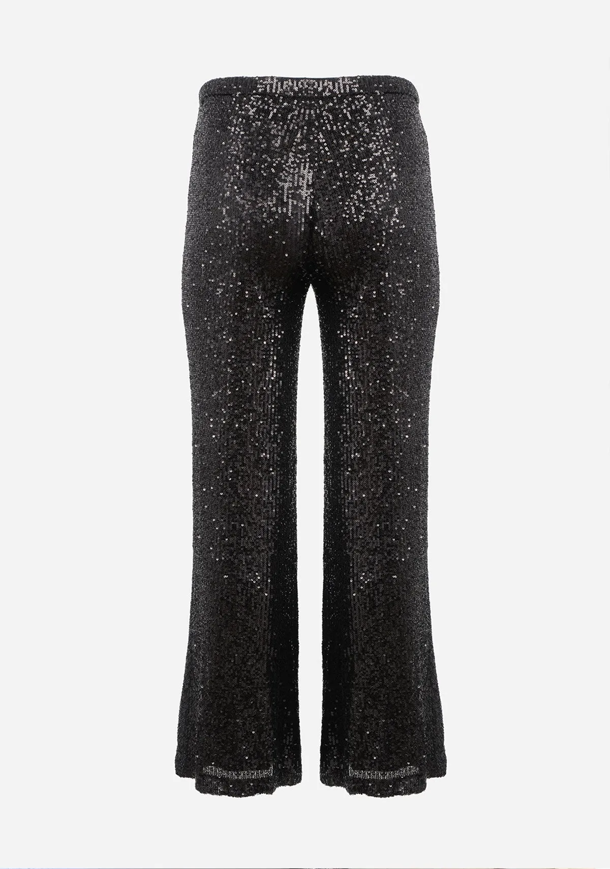 Thin Sequin Long Pants Black