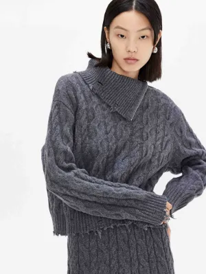 Turtleneck Cable Knitted Sweater