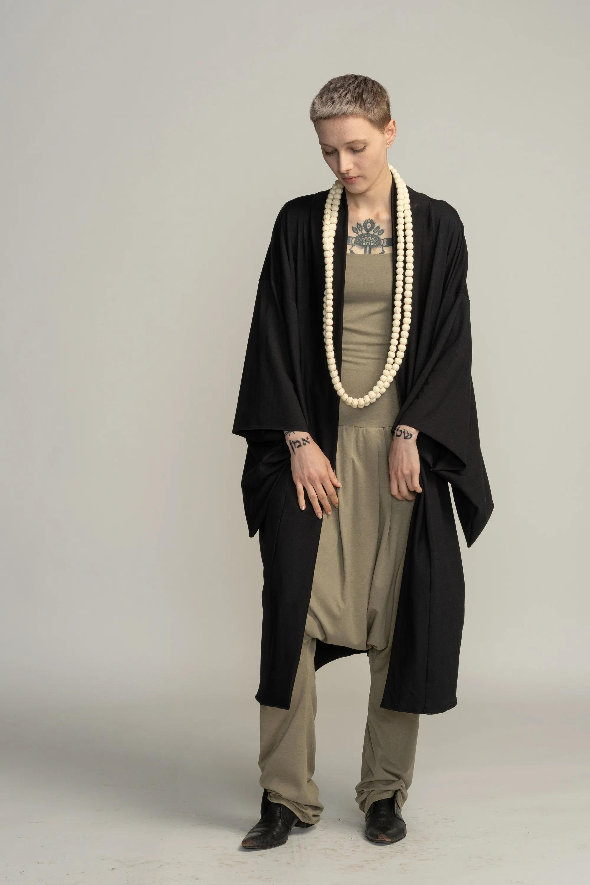 Unisex Black Haori Kimono Jacket