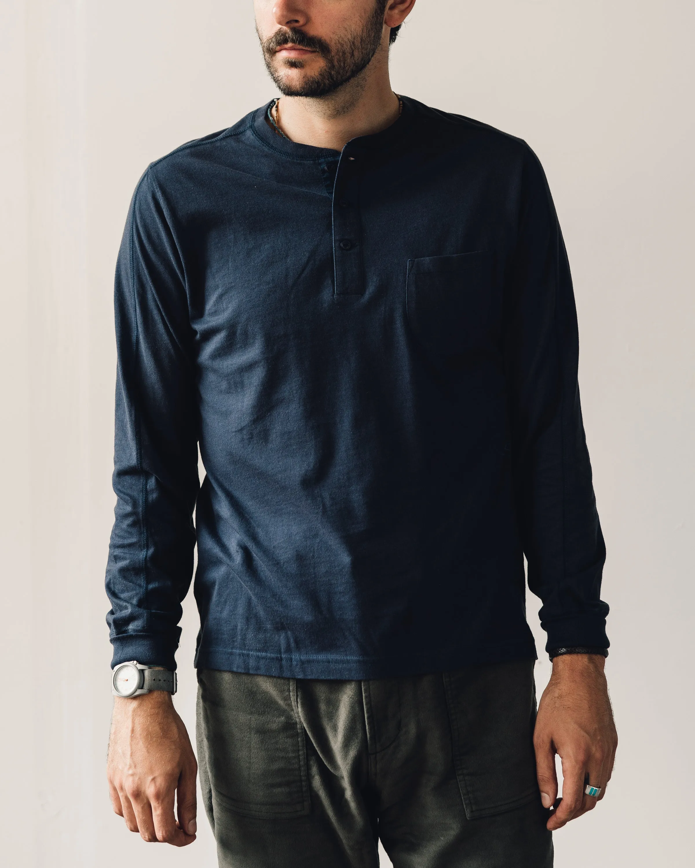 Universal Works LS Eaton Shirt, Navy