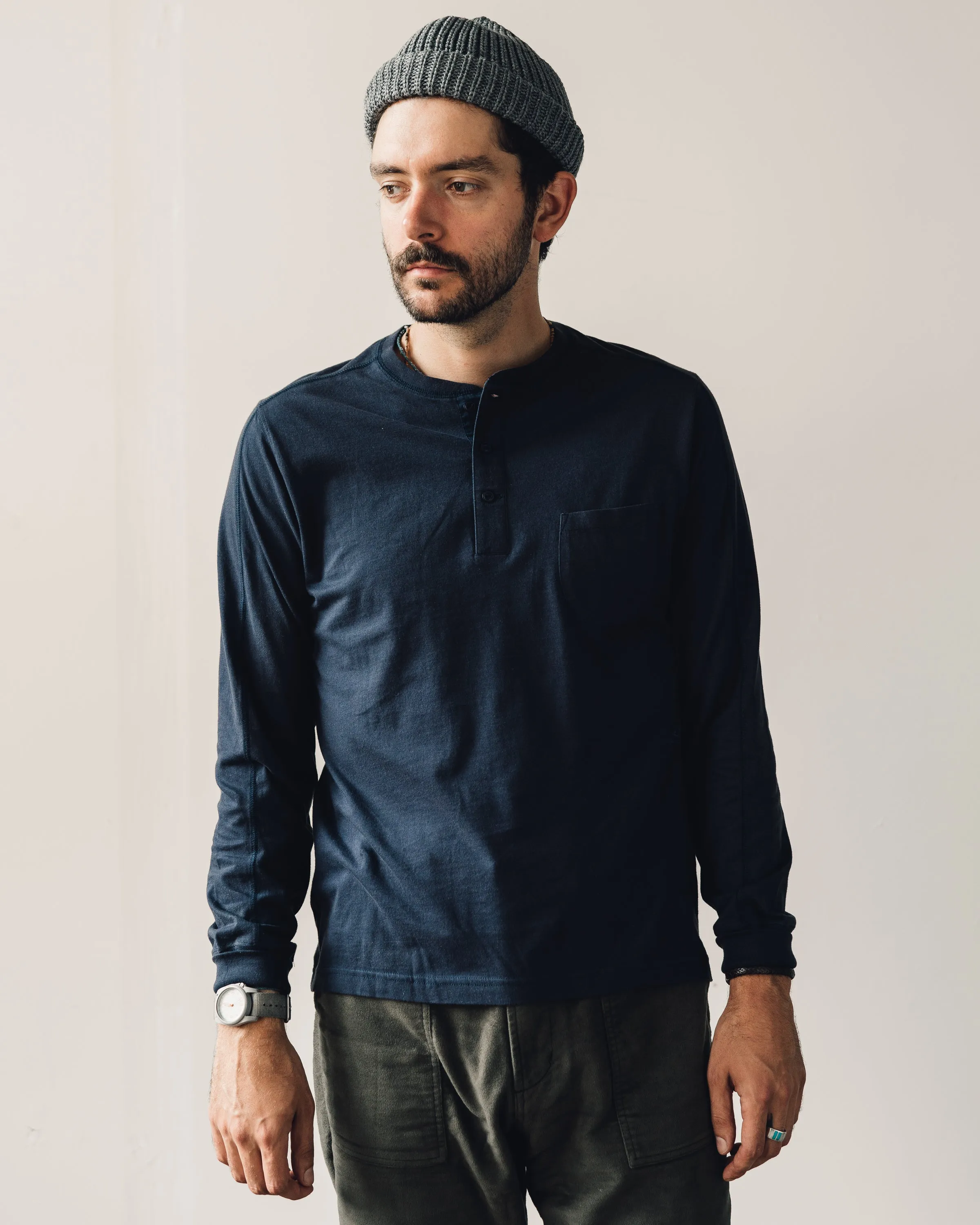 Universal Works LS Eaton Shirt, Navy