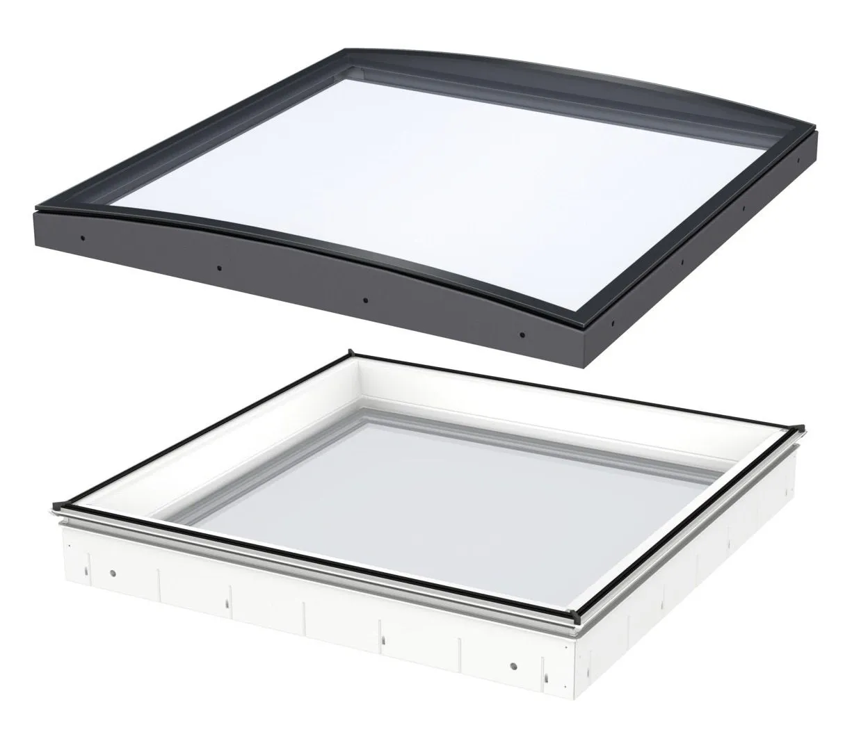 VELUX CFU 150100 Fixed Curved Glass Package 150 x 100 cm (Including CFU Triple Glazed Base & ISU Curved Glass Top Cover)