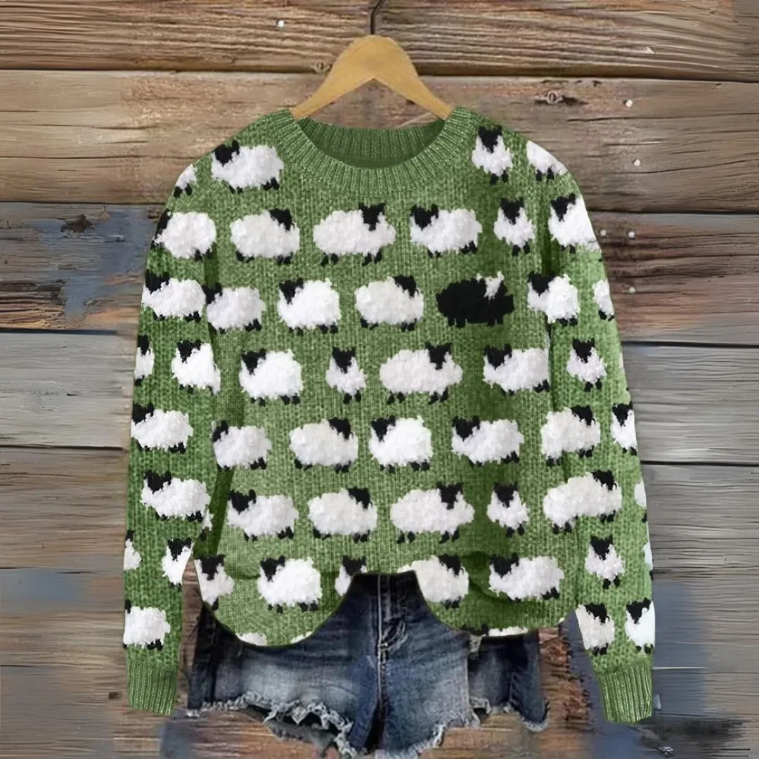 Veronika | Knit Sweater with Christmas Trees