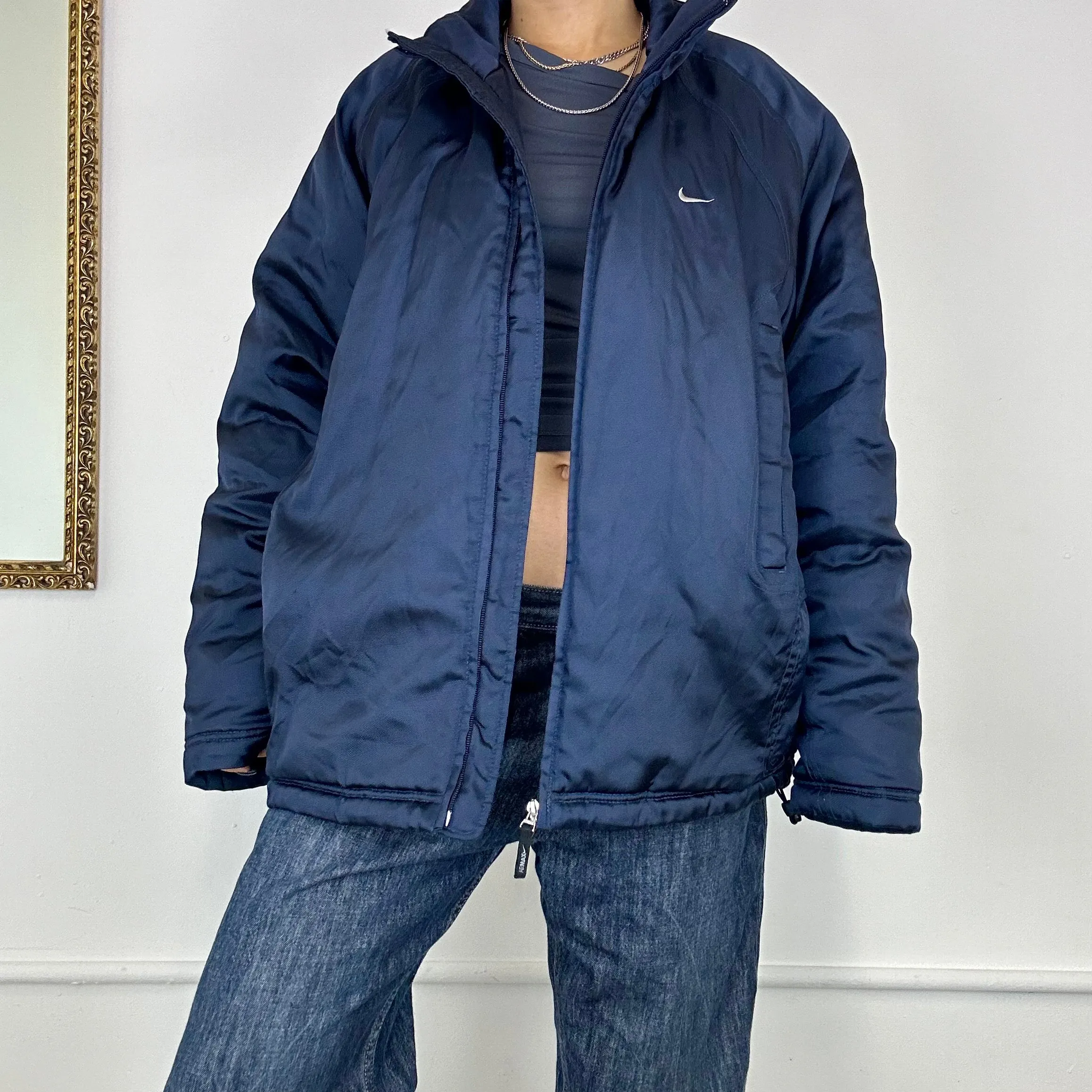 vintage nike navy puffer jacket