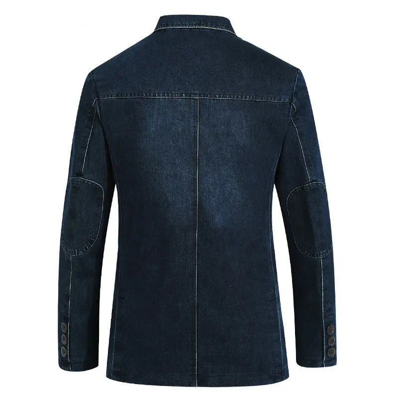 WIAOFELLAS -  Brand Denim Jacket Men Autumn Winter Men's Jean Jackets Casual Slim Fit Cotton Coat Plus Size 4XL Jaqueta jeans Masculina blazer