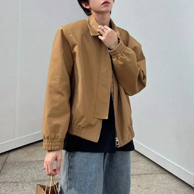 Wiaofellas  -  Turn Down Collar Casual Women's Bomber Jacket Streetwear Casual Baseball Jacket Coat For Women Simple Solid Basic Coat New