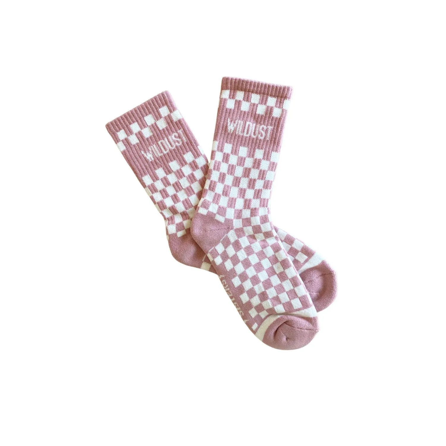 Wildust Sisters Checkereboard Pink Socks