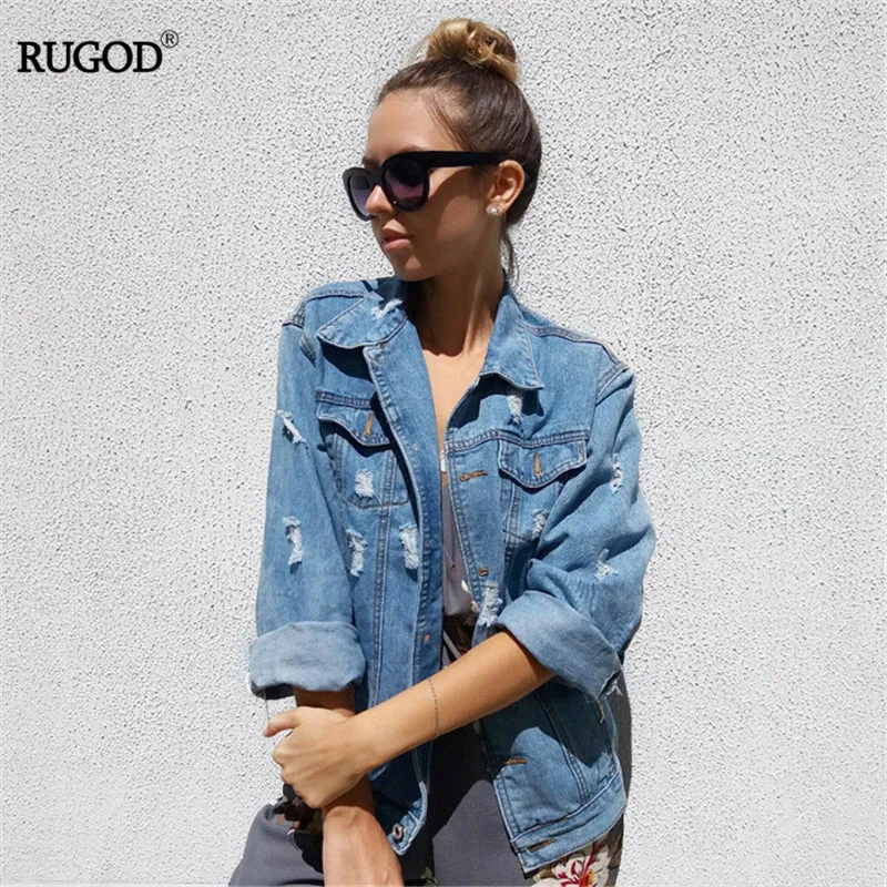 Women Basic Coats Autumn And Winter Women Denim Jacket 2017 Vintage Long Sleeve Loose Female Jeans Coat Casual Girls Outwear