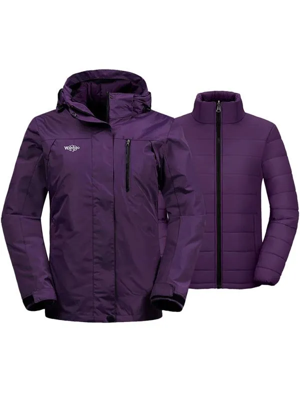 Women's 3-in-1 Ski Jacket Waterproof Snowboard Jacket Winter Coat Alpine I