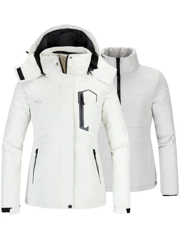 Women's 3-in-1 Ski Jacket Waterproof Winter Snow Coat Snowboarding Jacket Alpine II