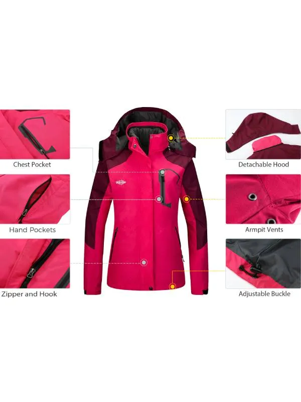 Women's 3-in-1 Ski Jacket Waterproof Winter Snow Coat Snowboarding Jacket Alpine II