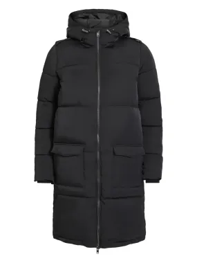 Women's Plain Puffer Coats,Black