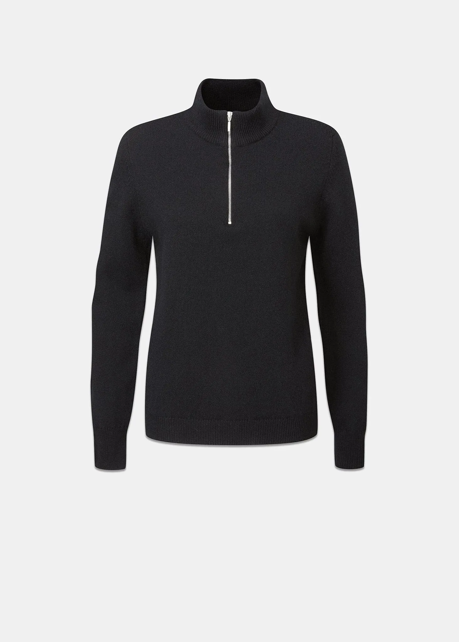 Women's Zip Neck Jumper Black