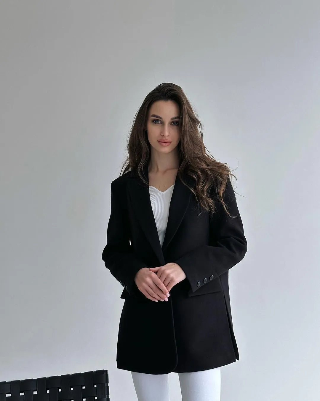 Wool Blend Blazer Jacket