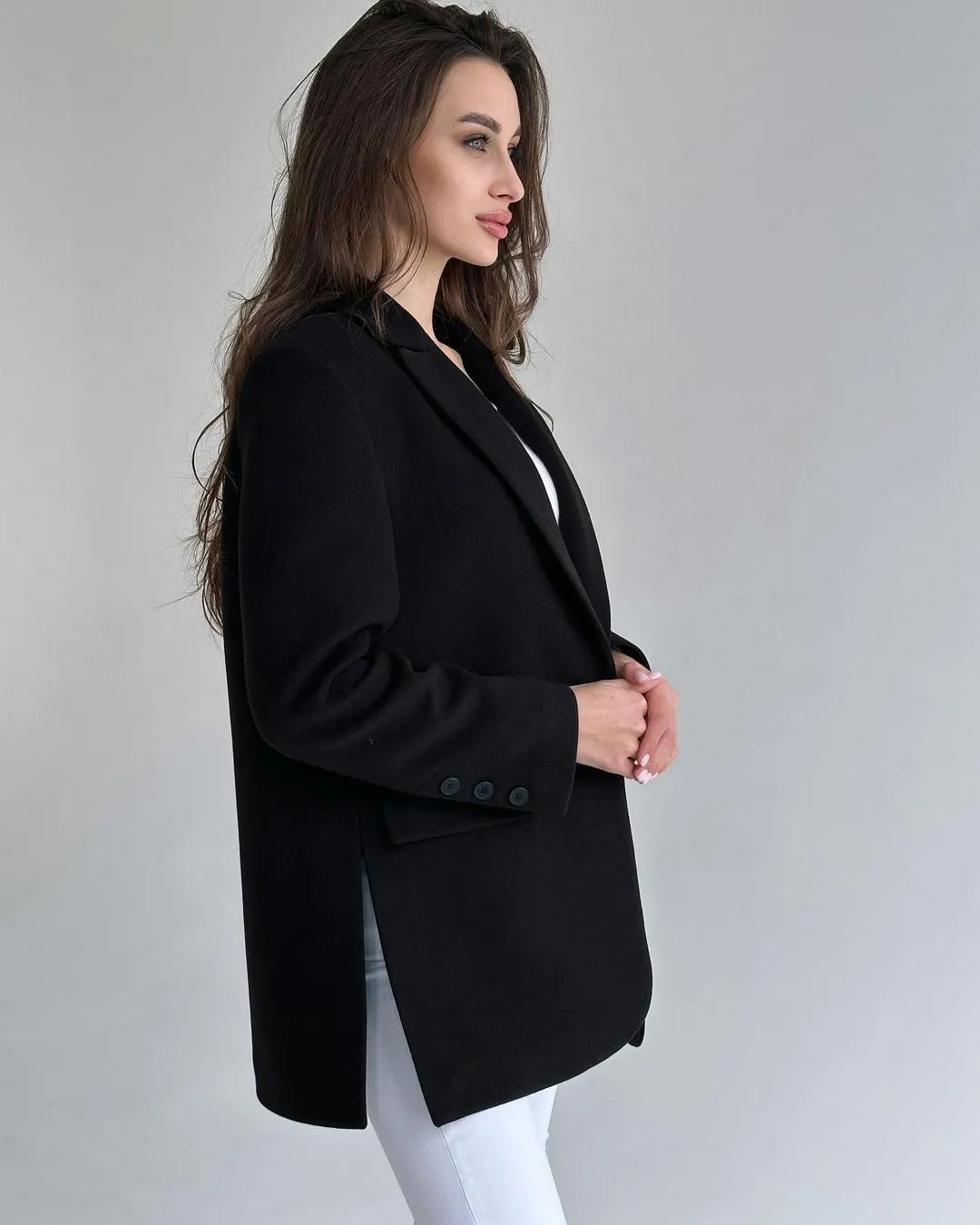 Wool Blend Blazer Jacket