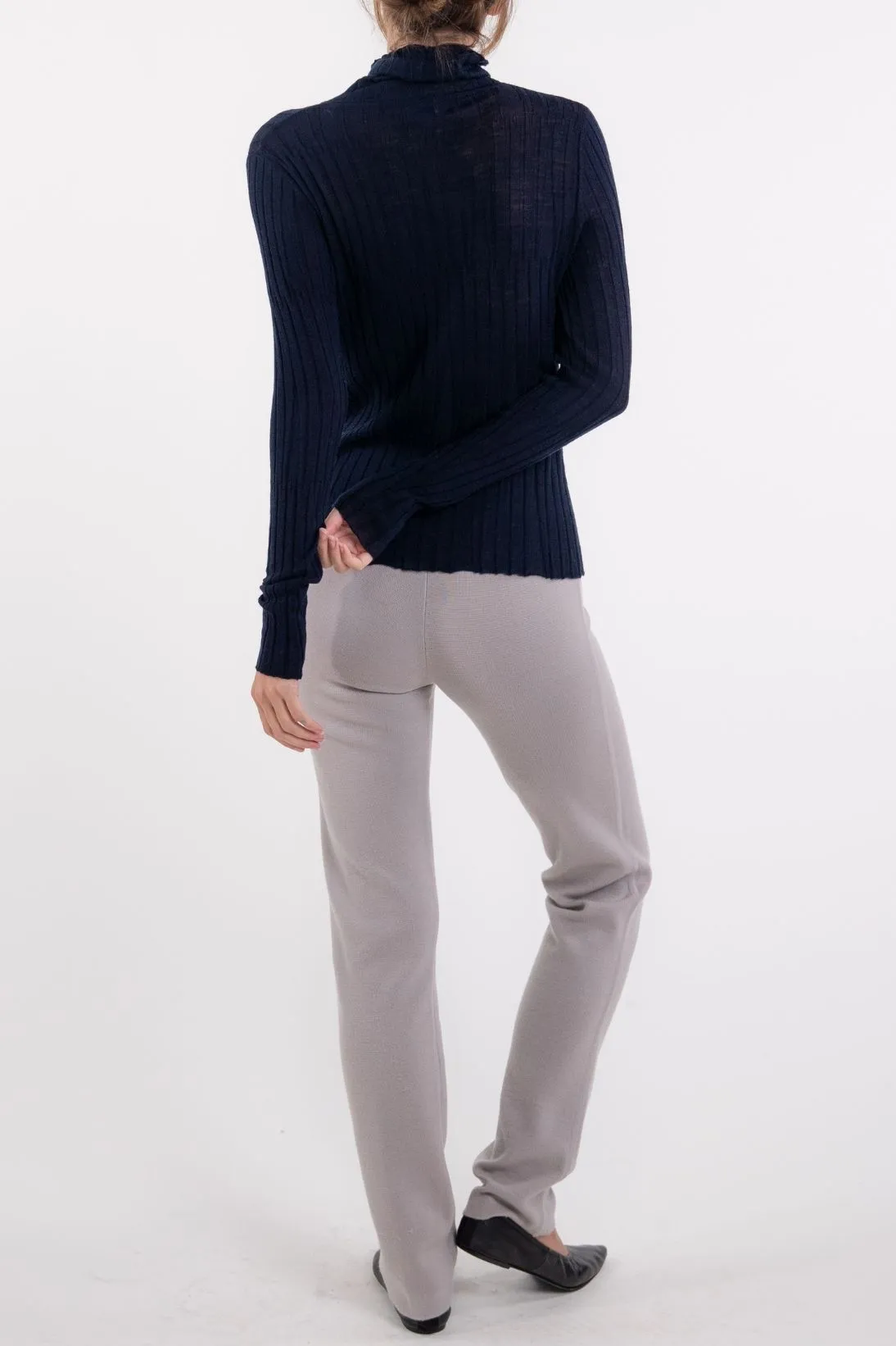 WOOL RIBBED TURTLENECK