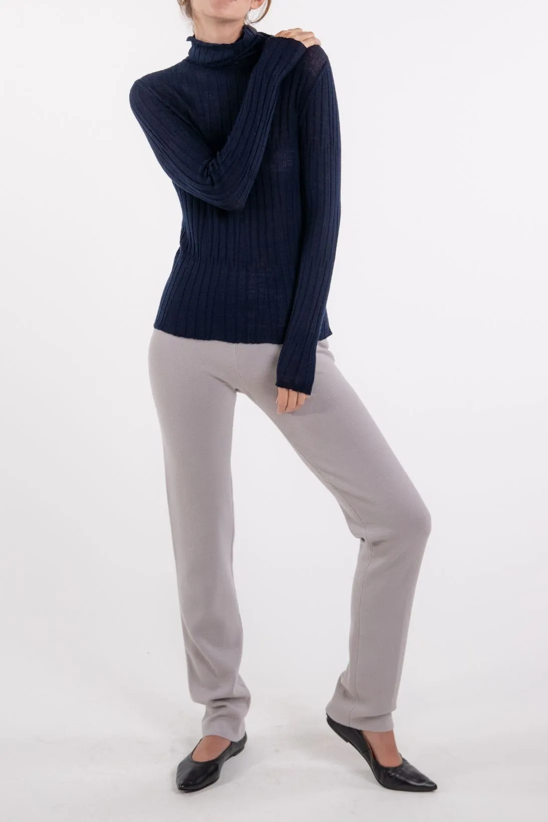 WOOL RIBBED TURTLENECK