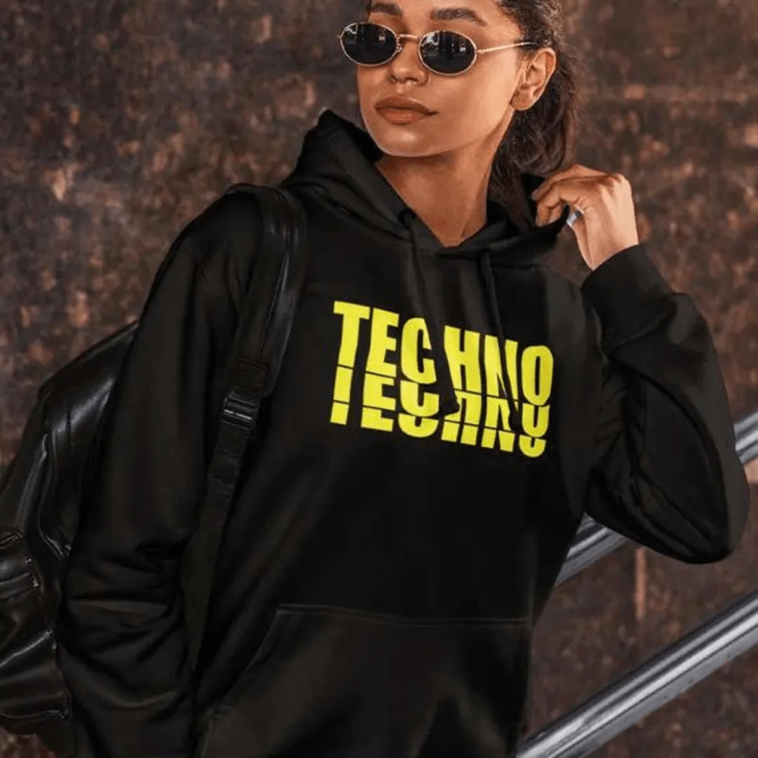 Yellow Techno Premium Hoodie