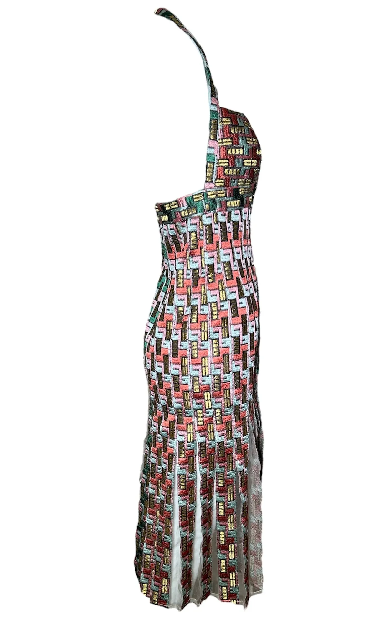 Zac Posen Spring 2006 "Pompeii" Multicolor Halter Dress